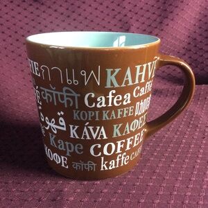 Starbucks 2008 Coffee Mug Cup Different Languages Brown Cafe Kava